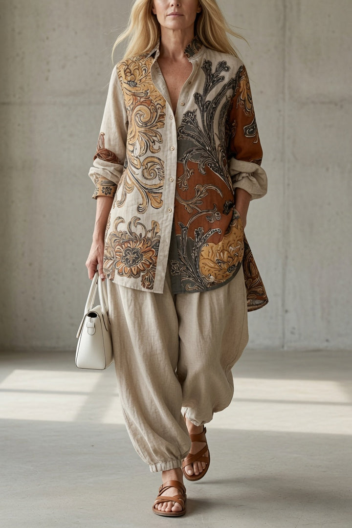 Laurienne - Breathable Shirt and Trousers Co-ord Set