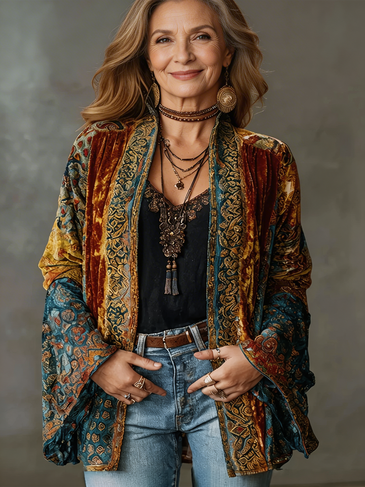 Eudocia - Boho Embroidered Kimono Cardigan