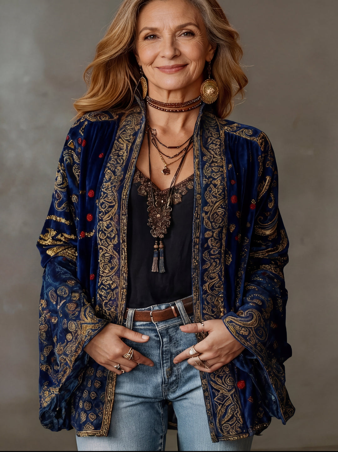 Eudocia - Boho Embroidered Kimono Cardigan