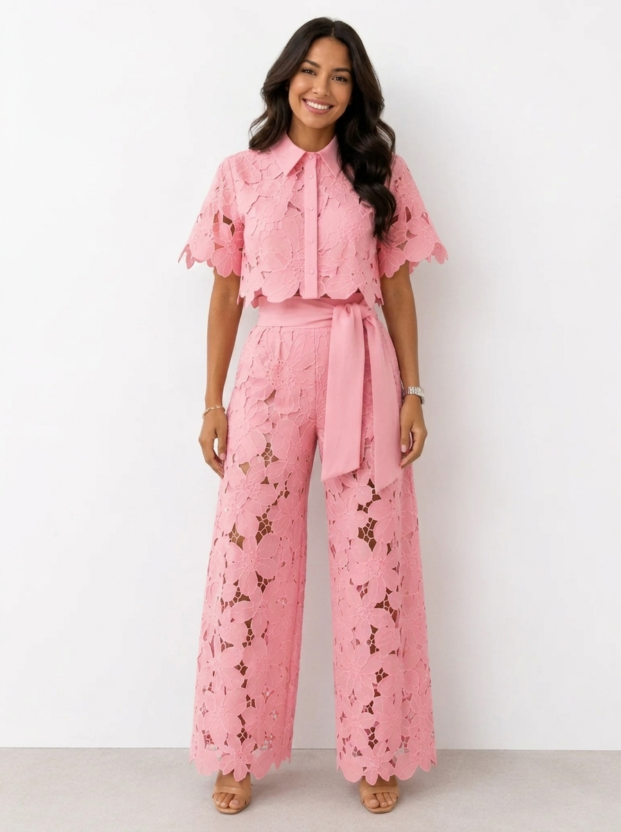 Avalina - Soft-Touch Blouse & Trousers Set