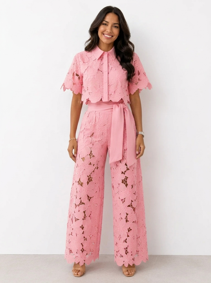 Avalina - Soft-Touch Blouse & Trousers Set