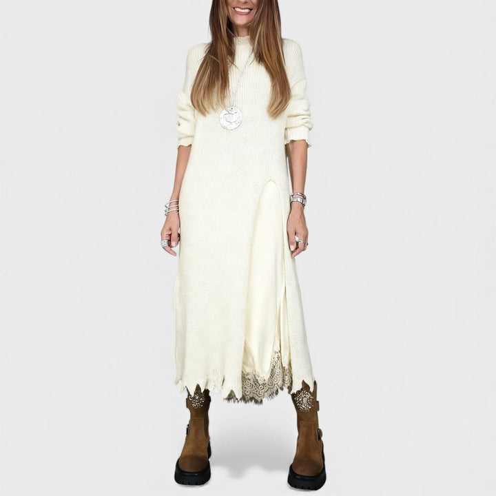 Aravina - Soft-Touch Layered Sweater & Dress Set