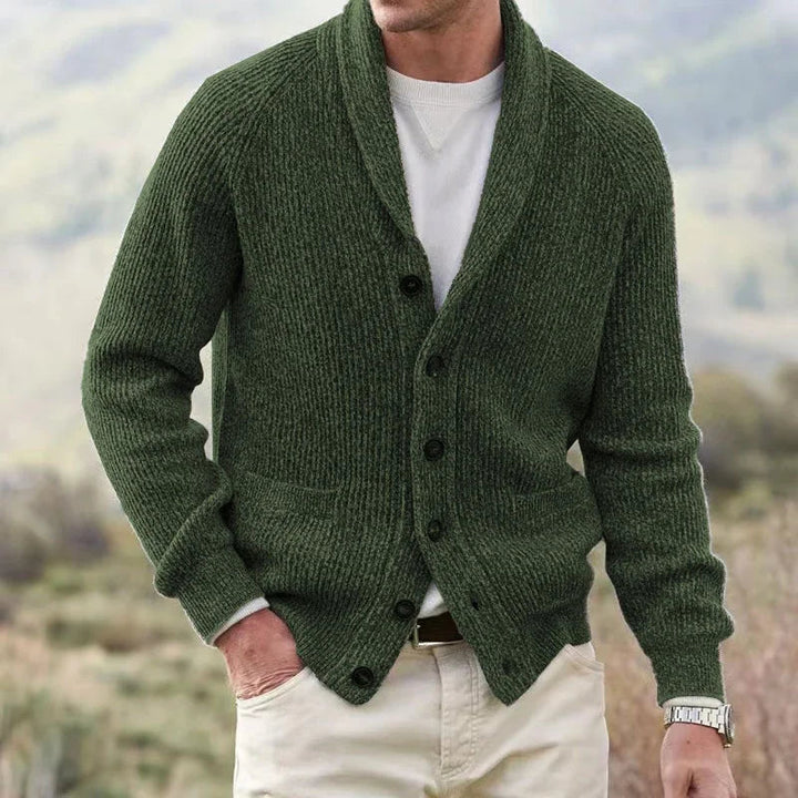 Bevan - Textured Shawl Collar Cardigan