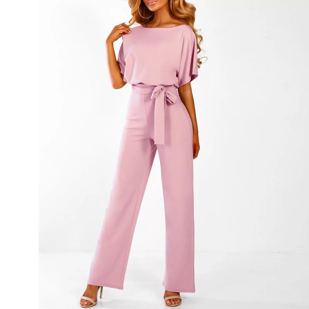 Asteryn - Elegant Tie-Waist Jumpsuit