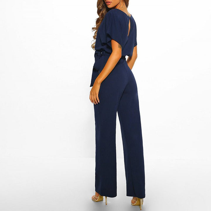 Asteryn - Elegant Tie-Waist Jumpsuit