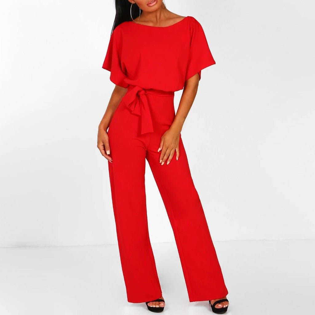 Asteryn - Elegant Tie-Waist Jumpsuit
