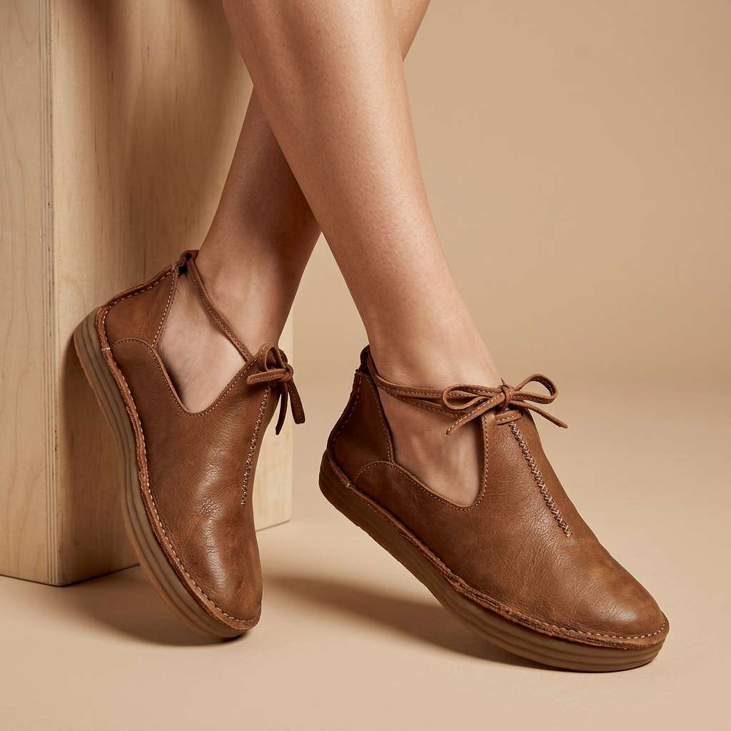 Delaina - Vintage Lace Up Leather Shoes