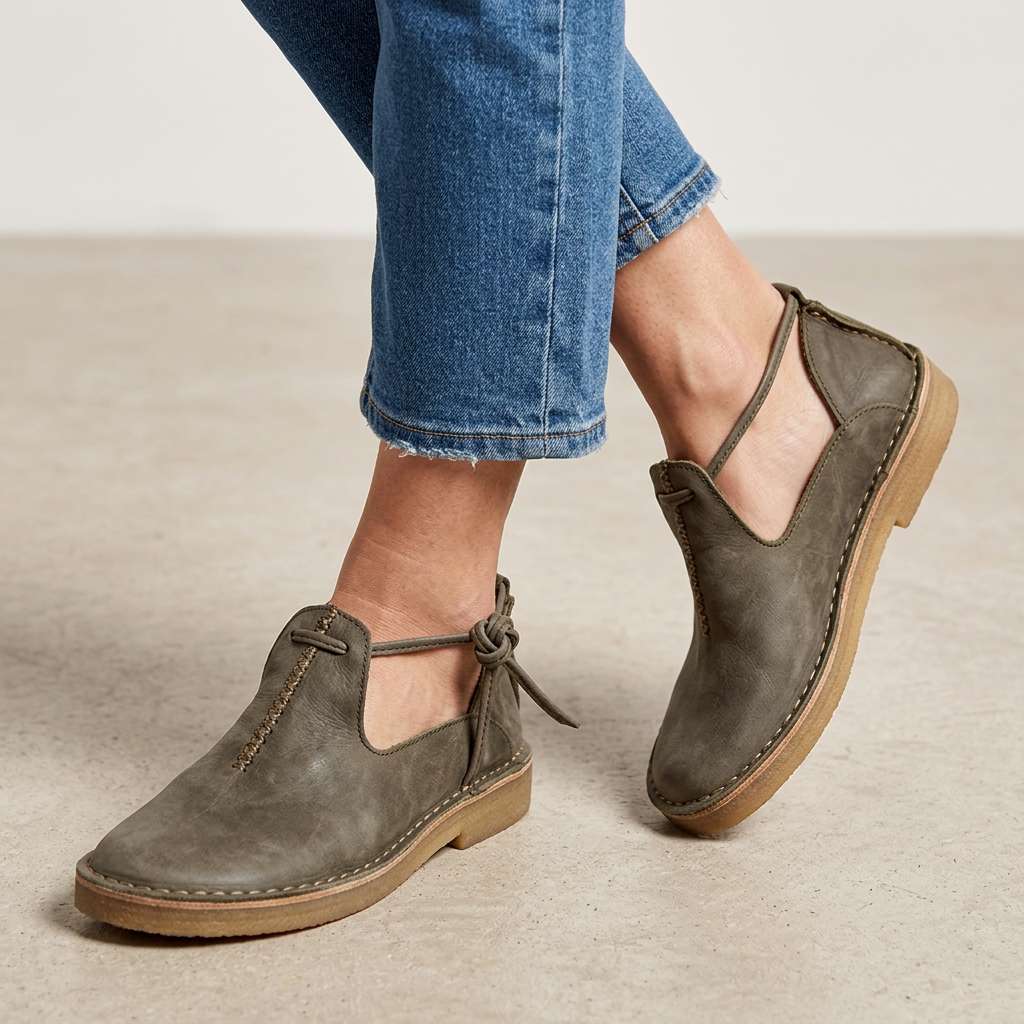 Delaina - Vintage Lace Up Leather Shoes