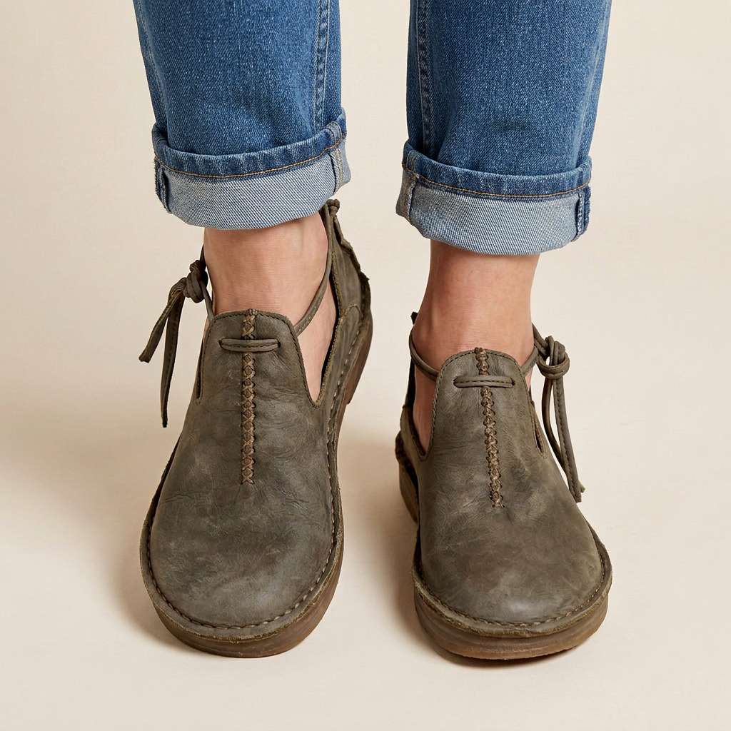 Delaina - Vintage Lace Up Leather Shoes