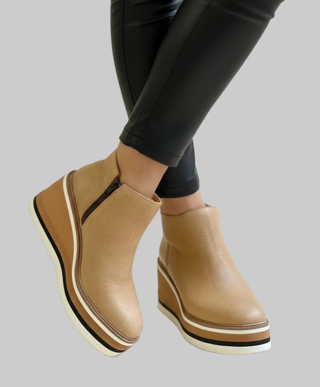 Fayloria - Comfort-Fit Wedge Heel Ankle Boots