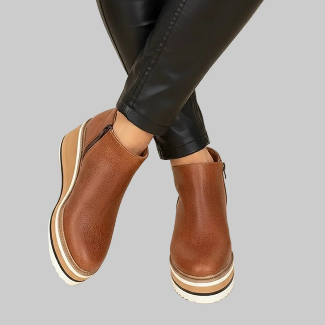 Fayloria - Comfort-Fit Wedge Heel Ankle Boots