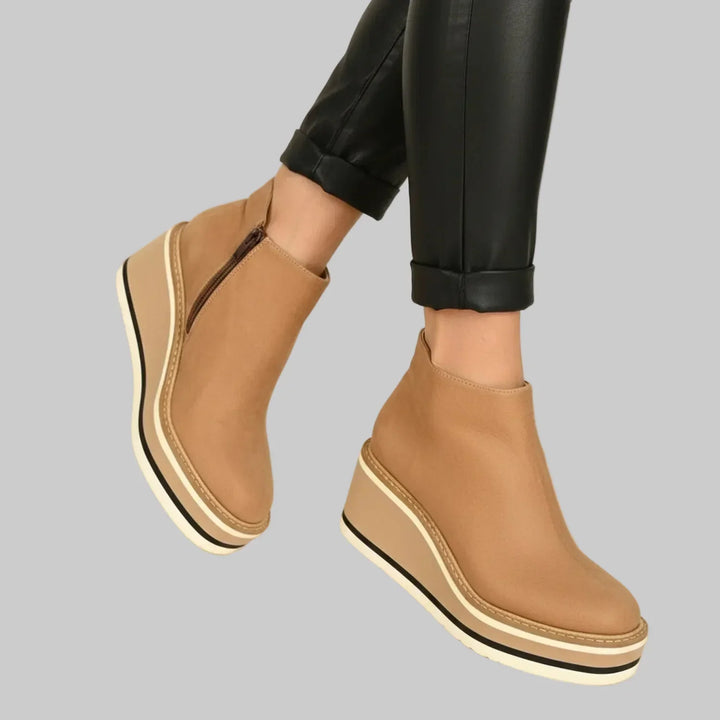 Fayloria - Comfort-Fit Wedge Heel Ankle Boots