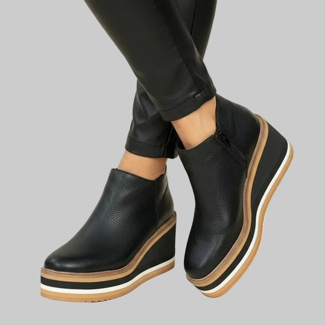 Fayloria - Comfort-Fit Wedge Heel Ankle Boots