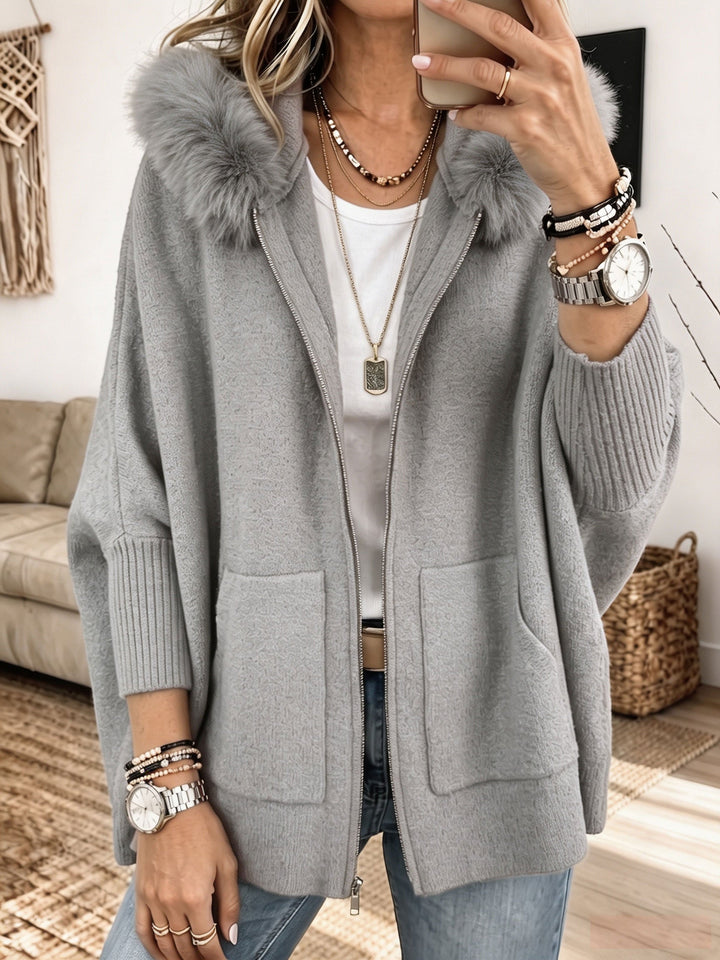 Veronelle - Soft-Touch Hooded Zip-Up Cardigan