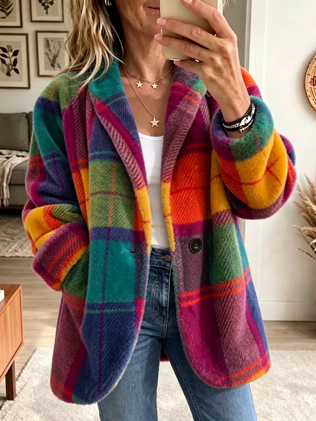 Aevienne - Soft-Touch Checked Coat