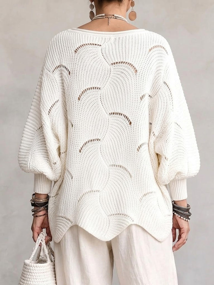 Coravina - Textured Open-Knit Sweater