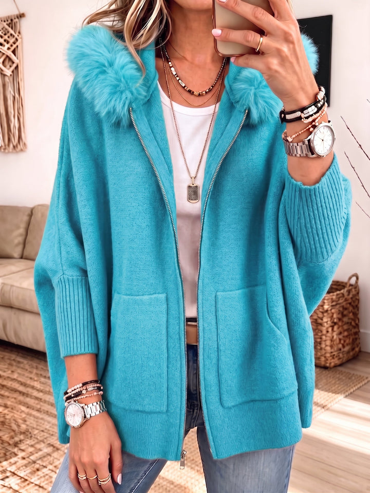 Veronelle - Soft-Touch Hooded Zip-Up Cardigan