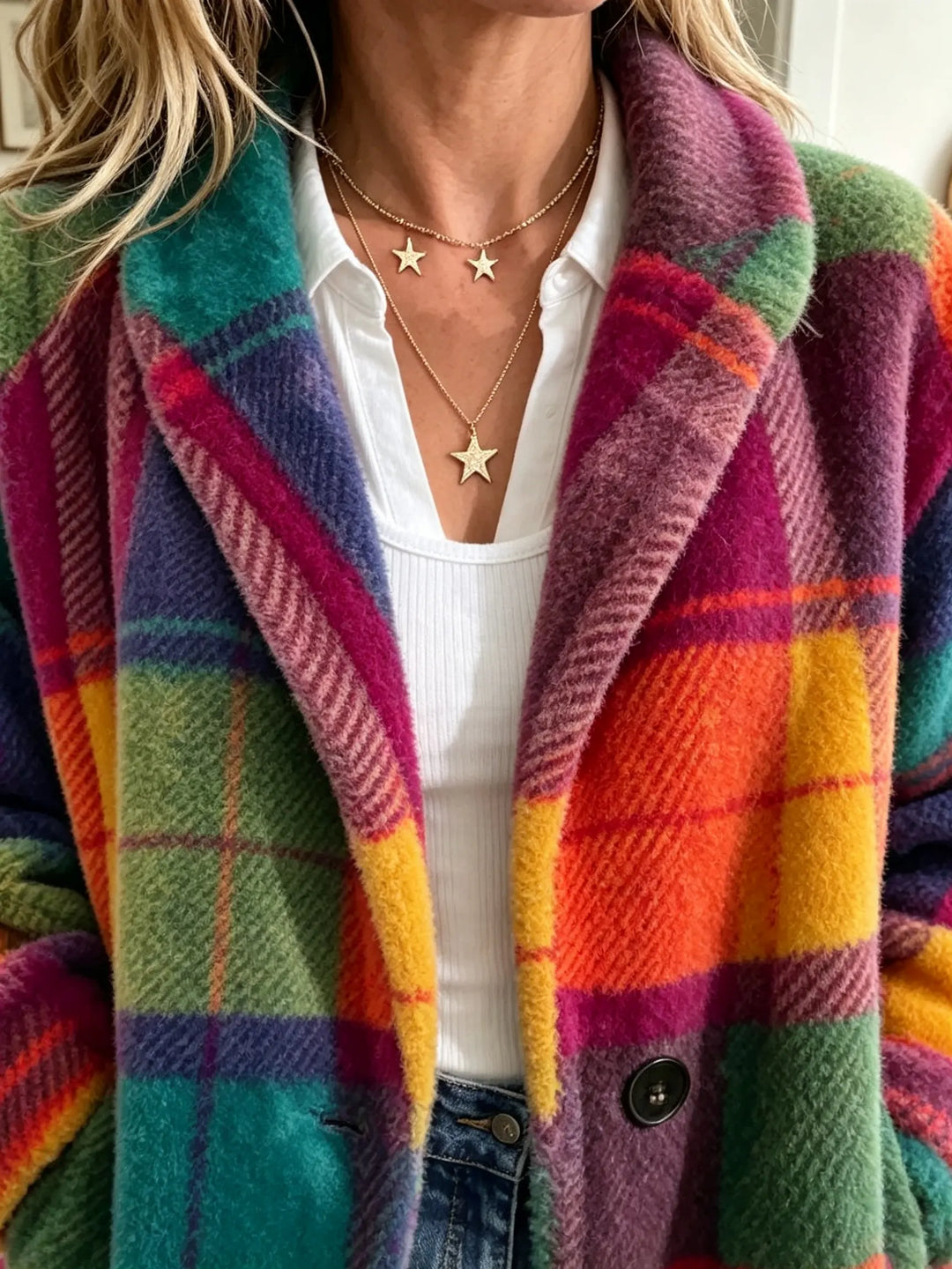 Aevienne - Soft-Touch Checked Coat