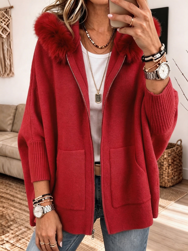 Veronelle - Soft-Touch Hooded Zip-Up Cardigan