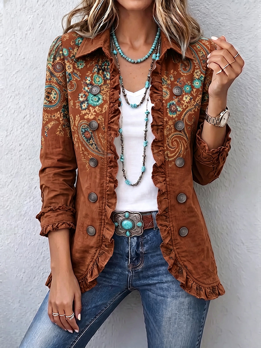 Faelisse - Artisanal Paisley Ruffle Jacket