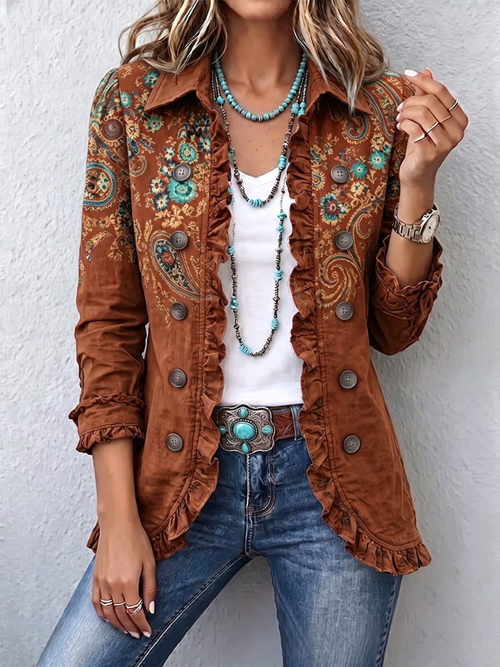 Faelisse - Artisanal Paisley Ruffle Jacket