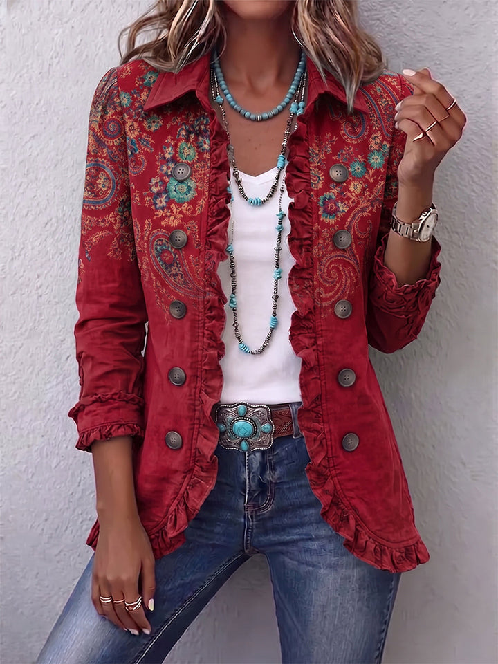 Faelisse - Artisanal Paisley Ruffle Jacket