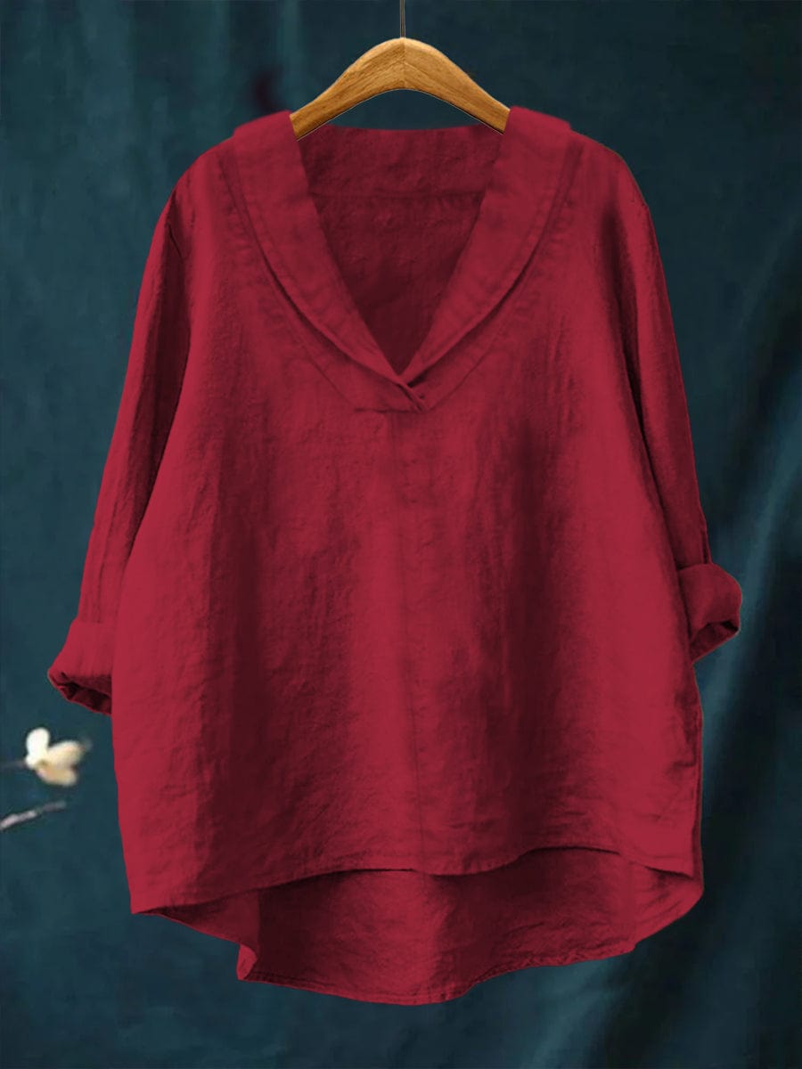 Bellissea - Elegant Draped V-Neck Blouse