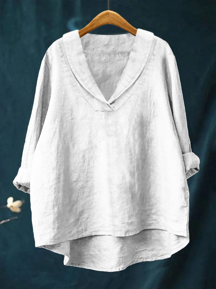Bellissea - Elegant Draped V-Neck Blouse
