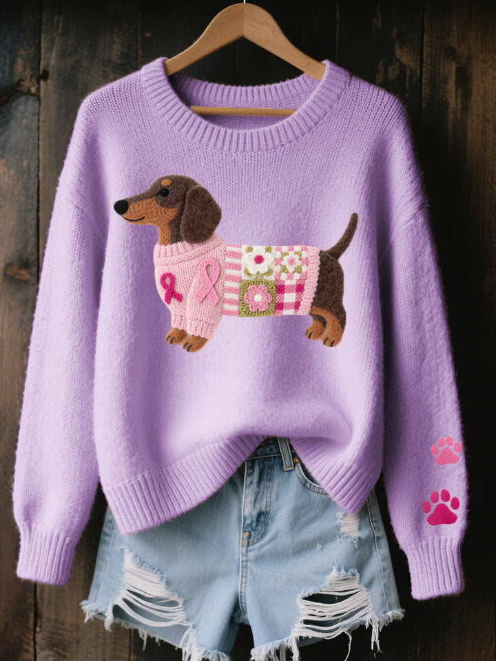 Caravine - Patchwork Dog Knit Sweater