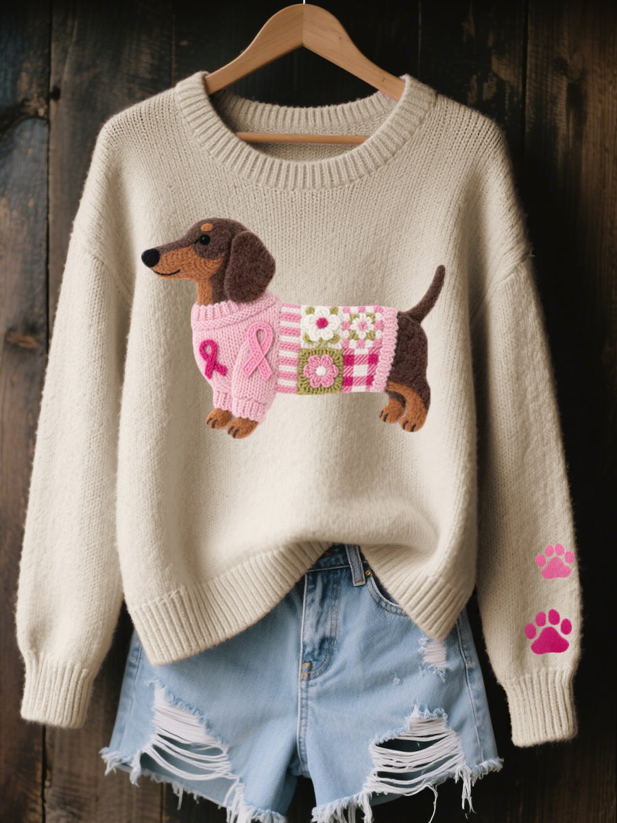 Caravine - Patchwork Dog Knit Sweater
