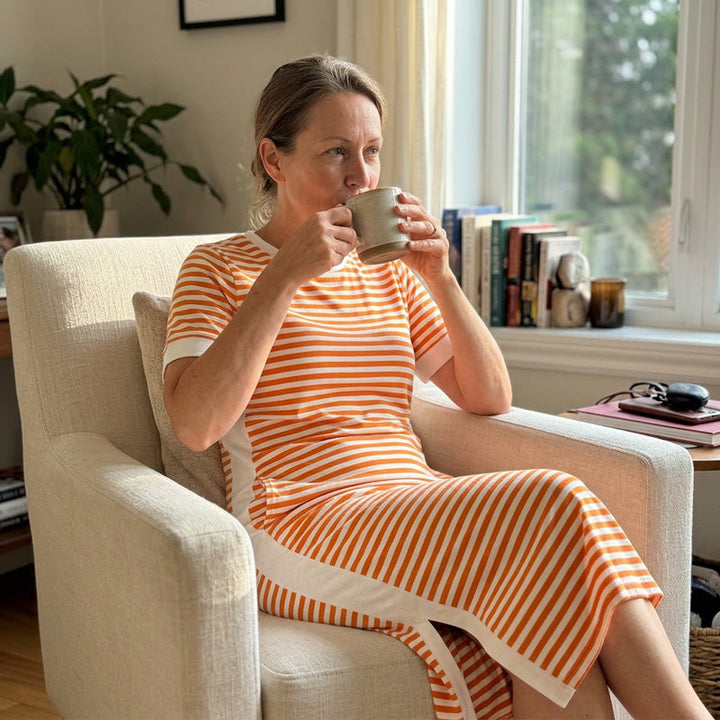 Reeva - Soft-Touch Striped Midi Dress