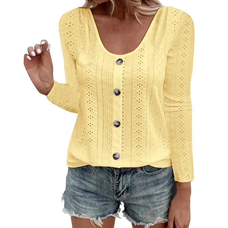 Aelwen - Soft-Touch Round-Neck Blouse