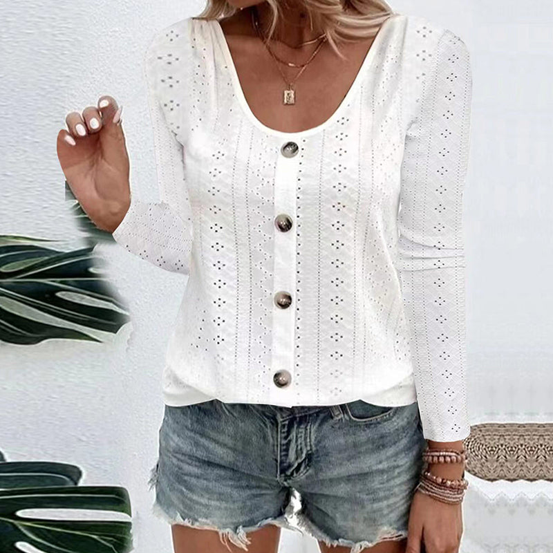 Aelwen - Soft-Touch Round-Neck Blouse
