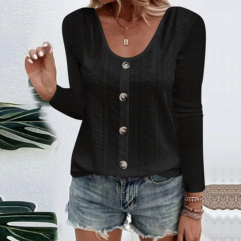 Aelwen - Soft-Touch Round-Neck Blouse
