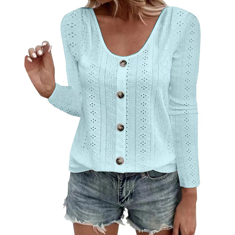 Aelwen - Soft-Touch Round-Neck Blouse