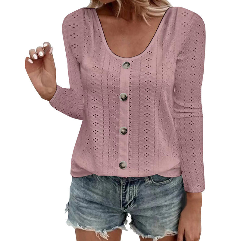 Aelwen - Soft-Touch Round-Neck Blouse