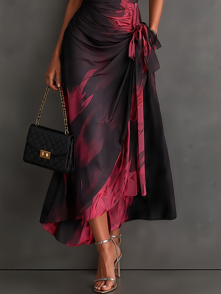 Roselle - Silky-Drape Shirt-Collar Maxi Dress