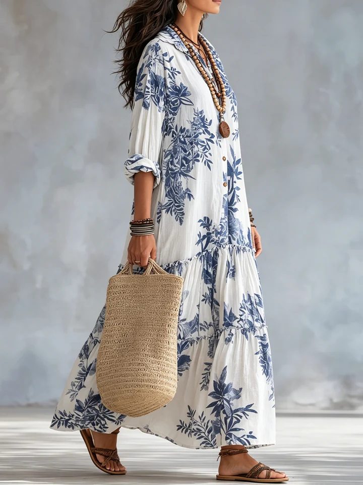 Galenisse - Breezy Button-Up Maxi Dress
