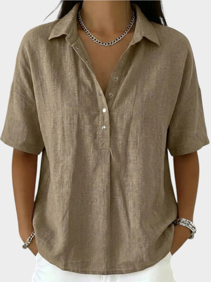 Alaira - Soft-Touch V-Neck Blouse